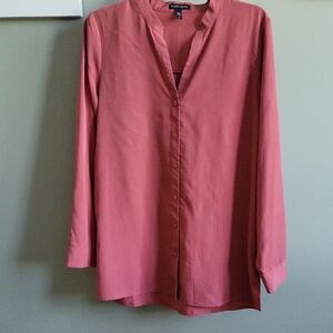 Eileen Fisher Dusty Rose Button Up Tunic Small EUC